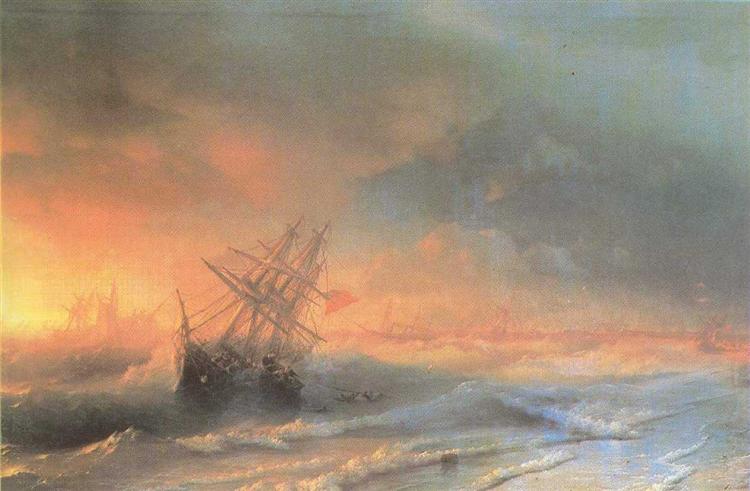 Tempest above Evpatoriya, 1861 - Iwan Konstantinowitsch Aiwasowski