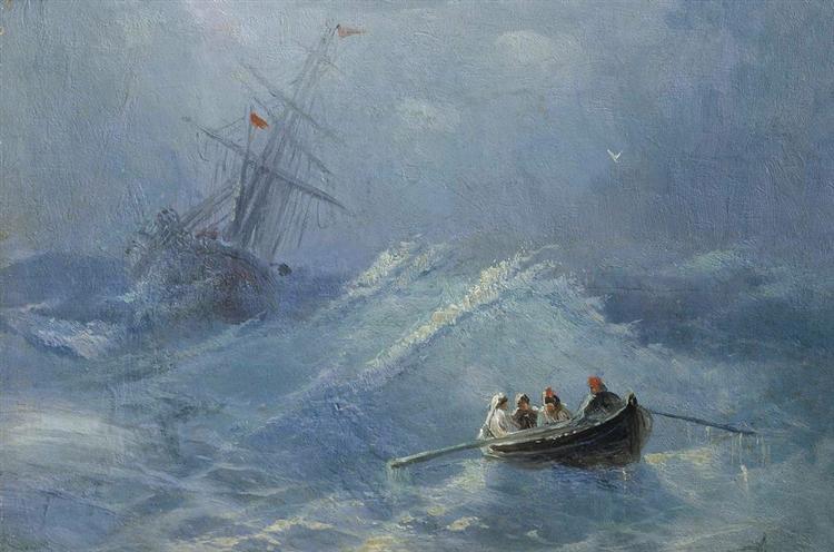 The Shipwreck in a stormy sea - Ivan Konstantinovich Aivazovskii