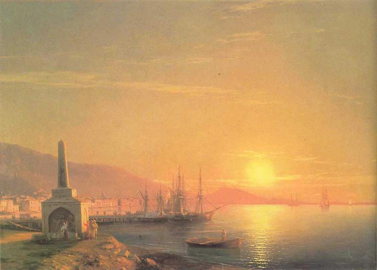 The Sunrize in Feodosiya, 1855 - Iwan Konstantinowitsch Aiwasowski