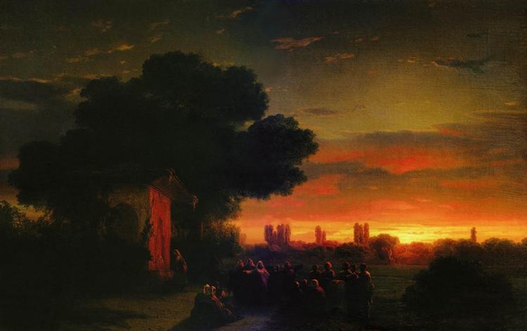 Вид на Крим на заході сонця, 1862 - Іван Айвазовський