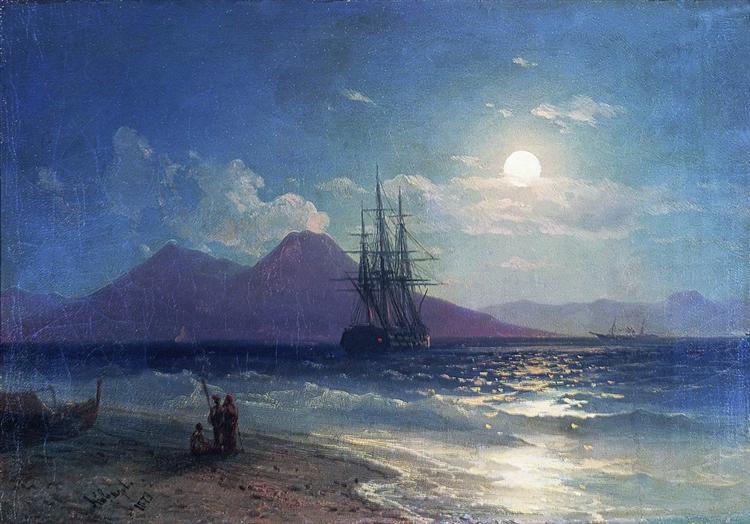 View of the sea at night, 1873 - Iván Aivazovski