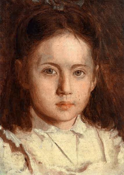 Portrait of Sonya Kramskaya, the Artist`s Daughter, c.1870 - 伊凡·克拉姆斯柯依