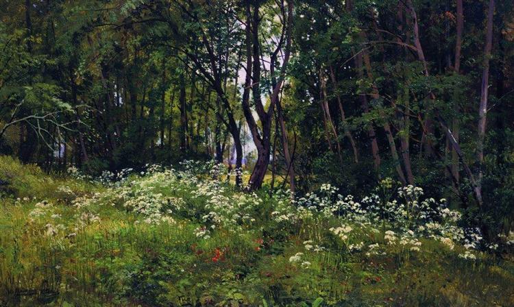 Flowers on the forest edge, 1893 - Іван Шишкін
