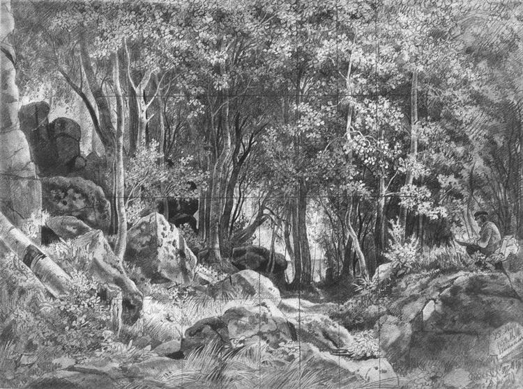 Valaam. Forest on the rocks, 1859 - Iwan Iwanowitsch Schischkin