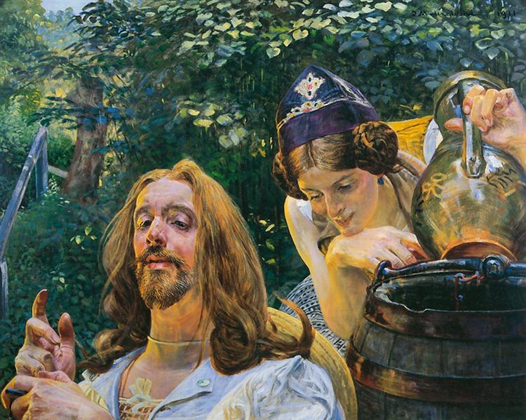 Christ and Samaritan Woman - Jacek Malczewski