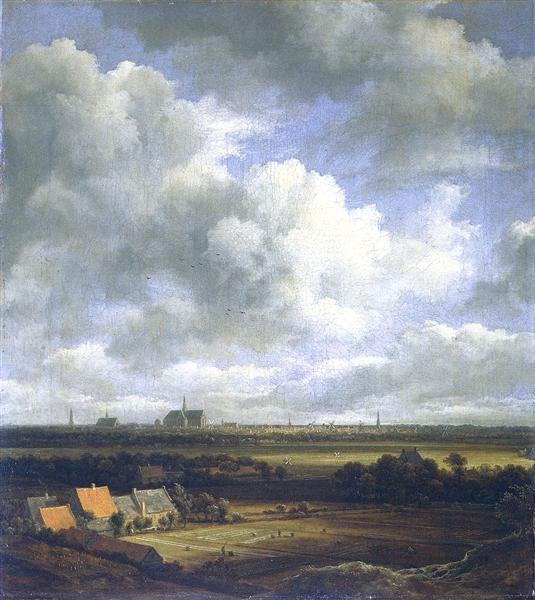 View of Haarlem with bleaching fields in the foreground, 1670 - Якоб Исаакс ван Рёйсдал