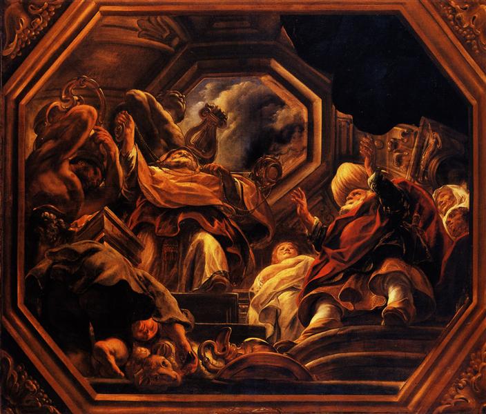 The father of the Psyche consultants of Oracle in the Temple of Apollo, 1652 - Якоб Йорданс