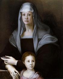 Portrait of Maria Salviati with Giulia de Medici - Jacopo Pontormo