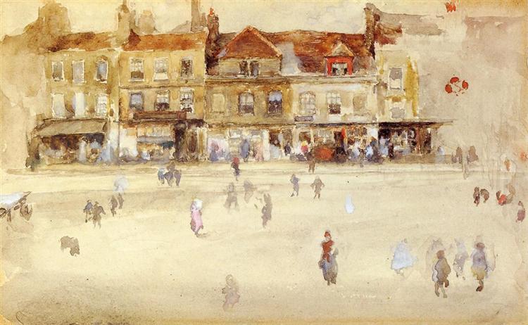 Chelsea Shops, c.1885 - 惠斯勒