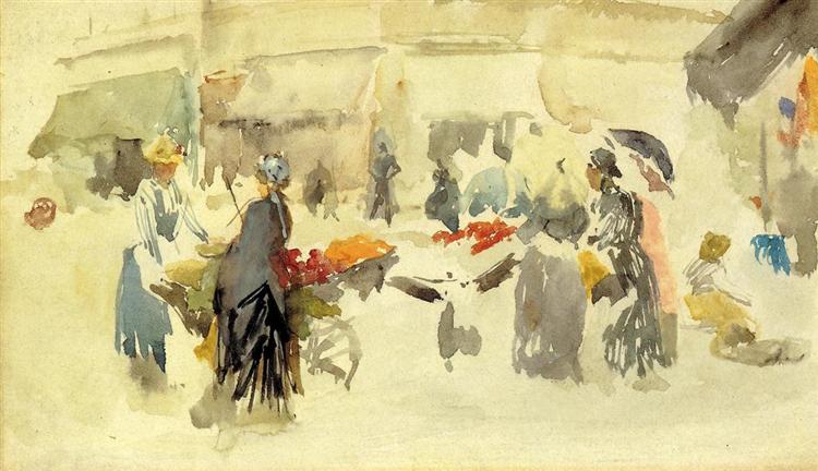 Flower Market, 1885 - 惠斯勒