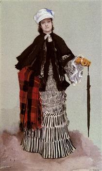 A Lady in a black and white Dress - James Tissot
