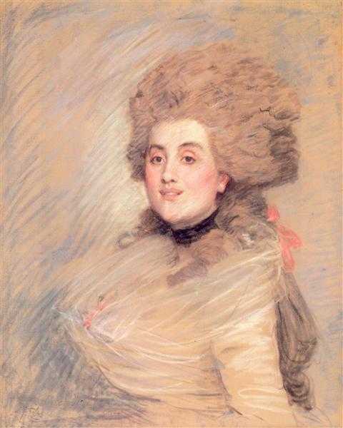Portrait of an Actress in Eighteenth Century Dress, c.1883 - James Tissot