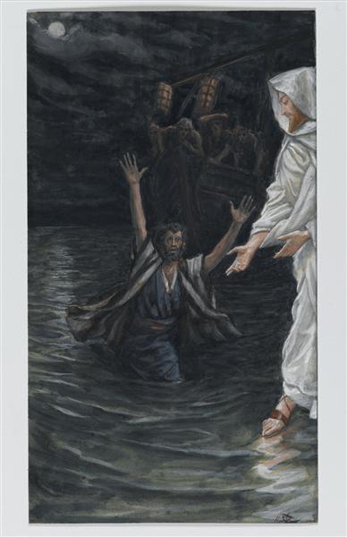 Saint Peter Walks on the Sea (Saint Pierre marche sur la mer) - Джеймс Тиссо
