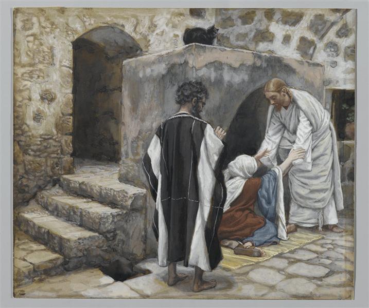 The Healing of Peter's Mother-in-law (La guérison de la belle-mère de Pierre - Джеймс Тіссо