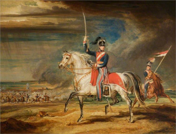 Sir John Leicester, Bt, Exercising His Regiment of Cheshire Yeomanry on the Sands at Liverpool, 1828 - James Ward