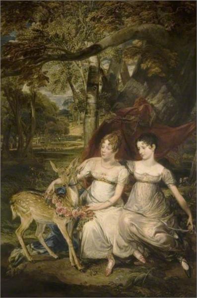 The Ladies Elizabeth and Georgiana Stanhope - James Ward