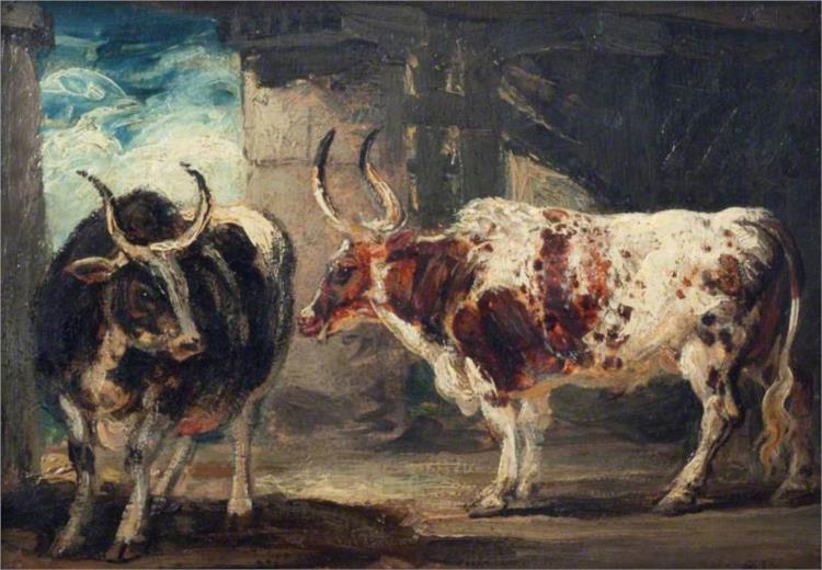 Two Extraordinary Oxen, the Property of the Earl of Powis, 1814 - Джеймс Уорд