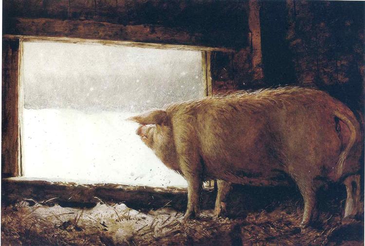 Winter Pig, 1975 - Jamie Wyeth