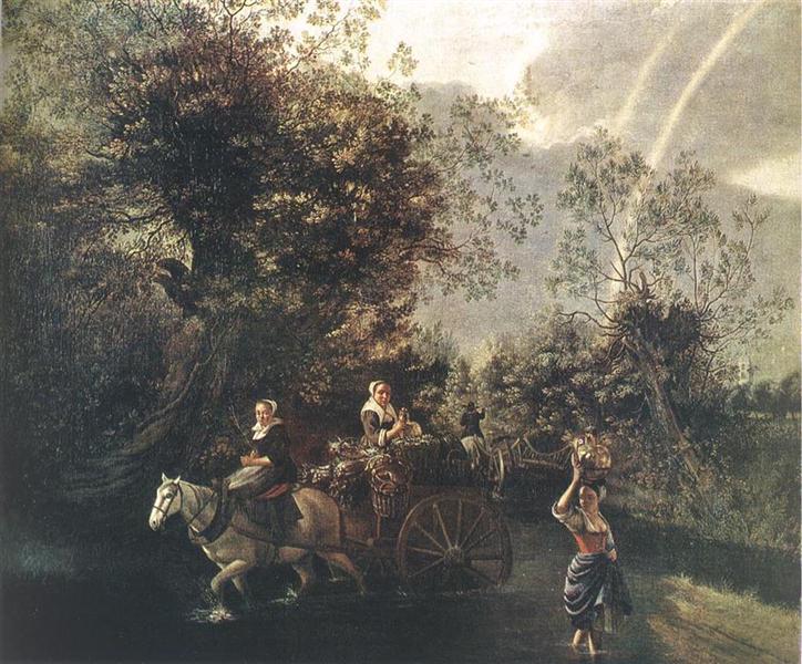 Crossing a Creek, 1669 - Ян Сиберехтс
