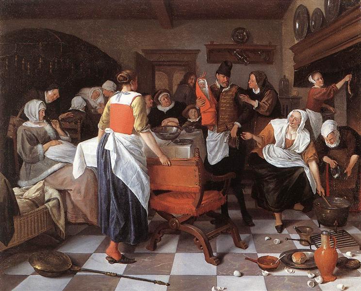 Celebrating the Birth, 1664 - Jan Havicksz Steen