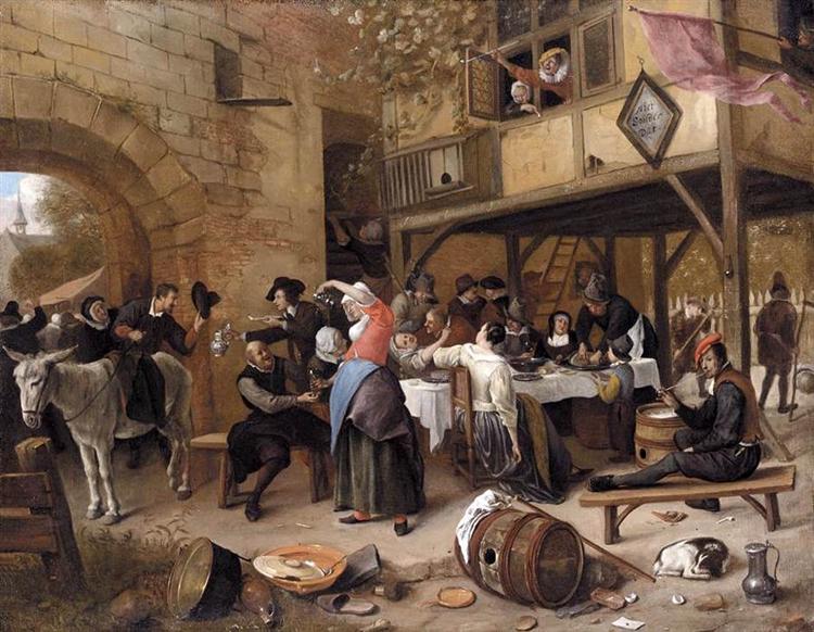 Feast of the Chamber of Rhetoricians near a Town Gate - Jan Steen