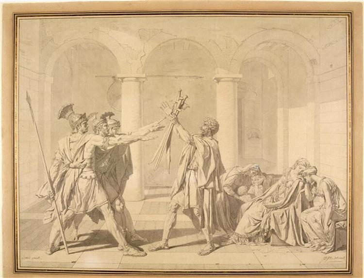 The Oath of the Horatii, according to David - Jean Auguste Dominique Ingres