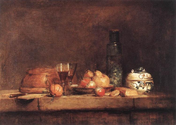 Still Life with Jar of Olives, 1760 - Жан Батист Симеон Шарден
