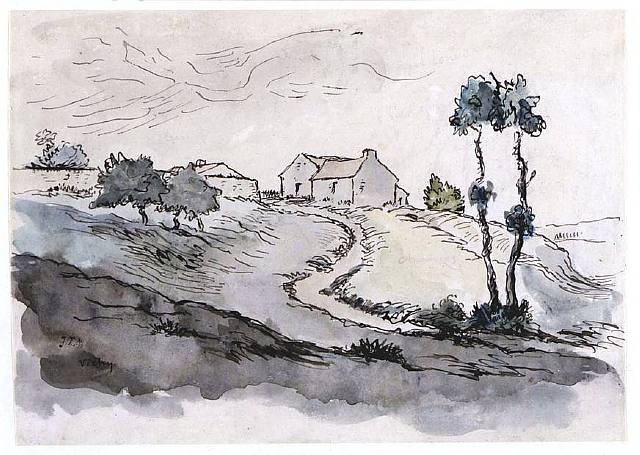 Landscape near Vichy, c.1870 - 米勒