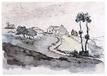 Landscape near Vichy - 米勒