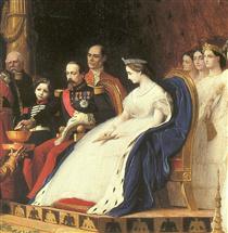 Napoleon III, Eugenie and their Son for Adoption Siamese Ambassadors (detail) - Жан-Леон Жером