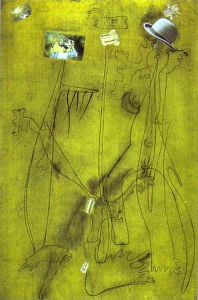 Drawing-Collage with a Hat, 1933 - Joan Miró