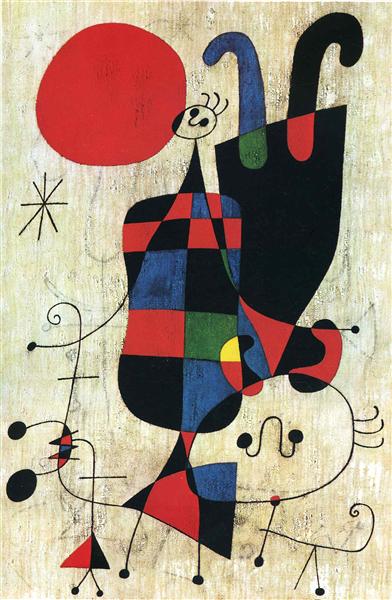 Figures and Dog in Front of the Sun, 1949 - Joan Miró