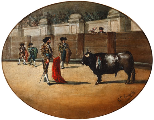 El pase de muleta, 1840 - Joaquin Manuel Fernandez Cruzado