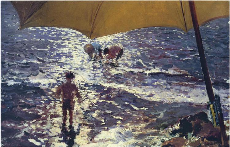 Midday at Valencia beach, 1904 - Хоакин Соролья