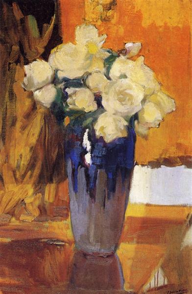 White Roses from the House Garden, 1919 - Joaquín Sorolla