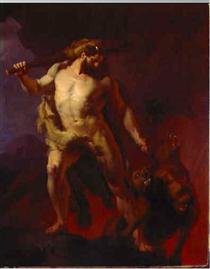 Heracles Bringing Cerberos from the Gates of Hell - Johann Koler