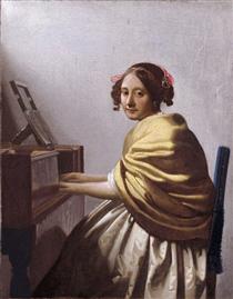 A young woman seated at the virginals (A young woman seated at the virginal) - Ян Вермеер