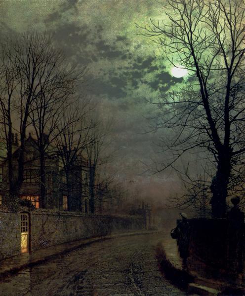 A Lane In Headingley, Leeds, 1881 - Джон Эткинсон Гримшоу