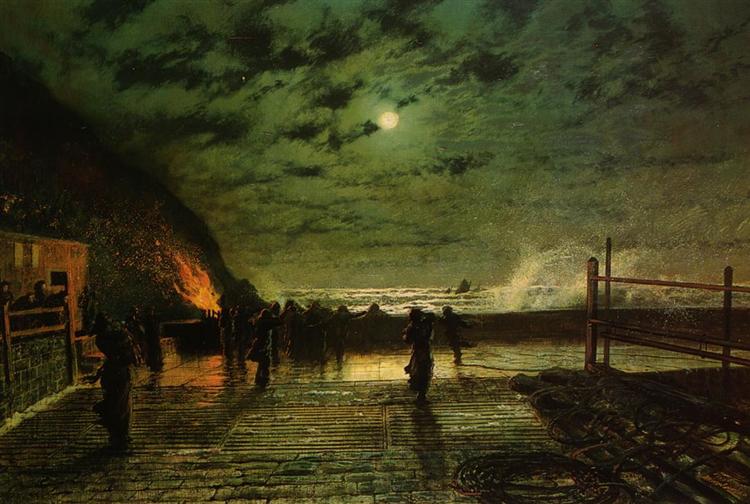 In Peril (The Harbour Flare), 1879 - Джон Эткинсон Гримшоу