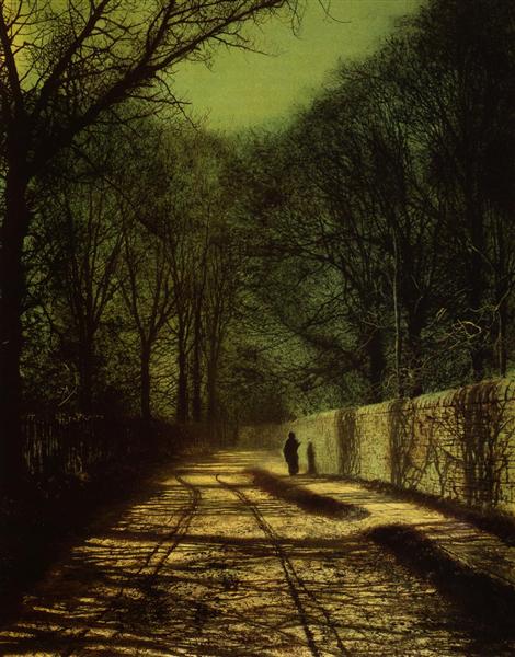 Tree Shadows on the Park Wall, Roundhay Park, Leeds - Джон Эткинсон Гримшоу