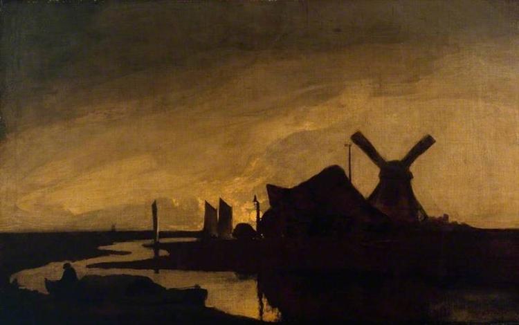 Moonrise on the Yare, 1816 - Джон Кром