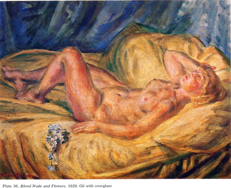 Blond Nude and Flowers, 1929 - Джон Френч Слоан