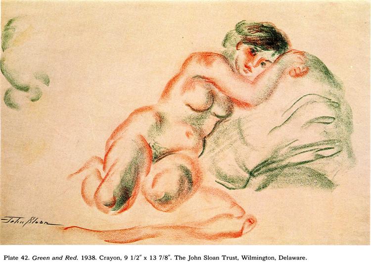 Green and Red, 1938 - John French Sloan