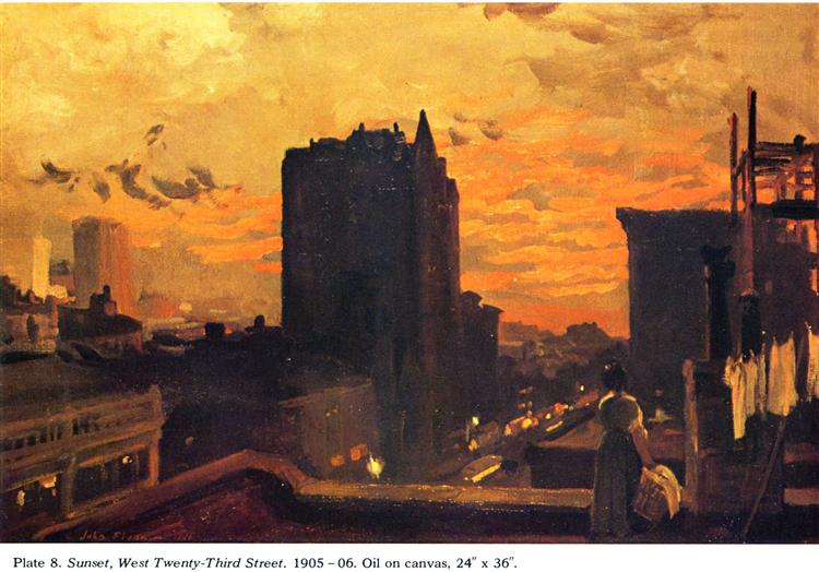 Sunset, West Twenty-Third Street, 1905 - 1906 - Джон Френч Слоан
