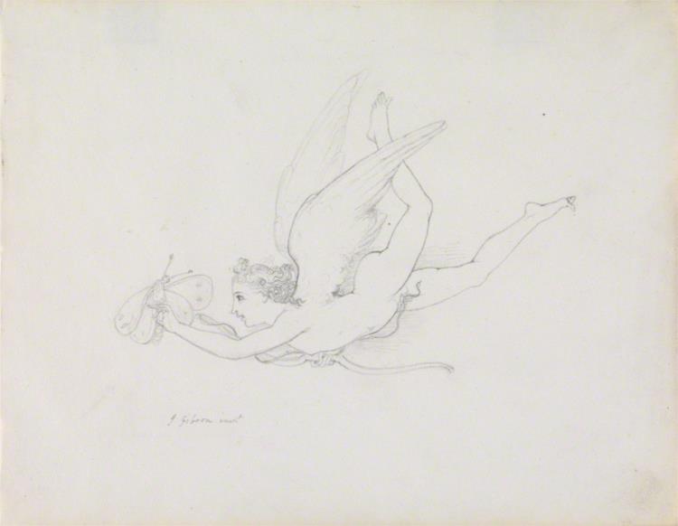 A putto pursuing a butterfly, 1825 - Джон Гібсон