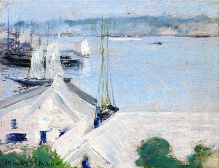 Boats at Anchor, c.1900 - Джон Генри Твахтман (Tуоктмен)