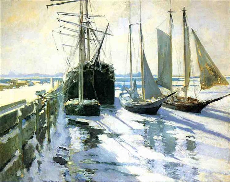 Connecticut Shore, Winter, c.1893 - Джон Генрі Твахтман (Tуоктмен)