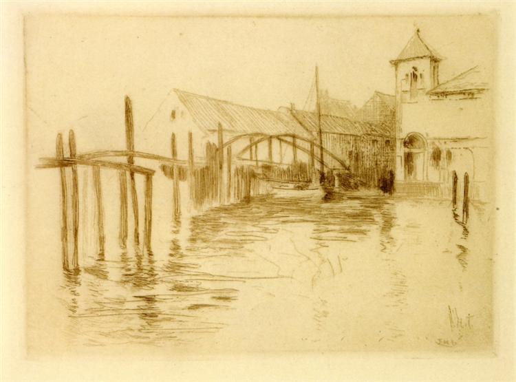Dock at Newport, c.1889 - Джон Генри Твахтман (Tуоктмен)