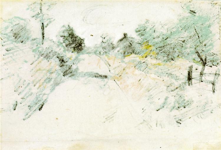 Road Scene, 1890 - 1899 - Джон Генри Твахтман (Tуоктмен)
