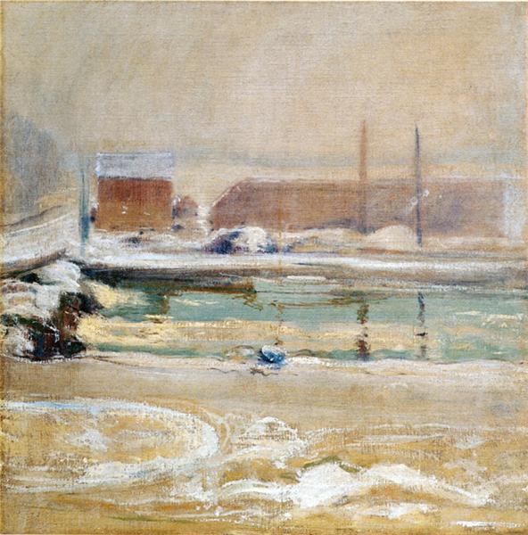 View from the Holley House, Winter, c.1901 - Джон Генри Твахтман (Tуоктмен)